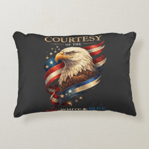 Patriotic Eagle Red White and Blue Vintage Decorative Cushion
