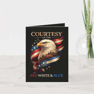 Patriotic Eagle Red White and Blue Vintage Holiday Card