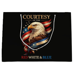 Patriotic Eagle Red White and Blue Vintage  Large Gift Bag