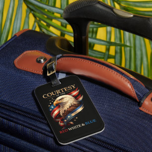 Patriotic Eagle Red White and Blue Vintage Luggage Tag