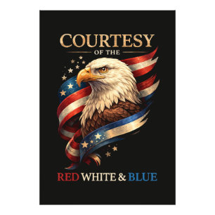 Patriotic Eagle Red White and Blue Vintage Photo Print