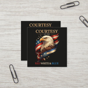 Patriotic Eagle Red White and Blue Vintage  Square Business Card