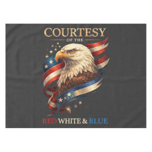 Patriotic Eagle Red White and Blue Vintage Tablecloth