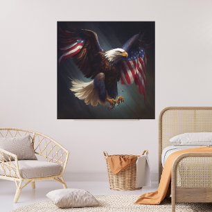 Patriotic Eagle Red White Blue 4th of July Fun Art Canvas Print