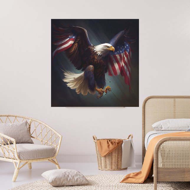 Patriotic Eagle Red White Blue 4th of July Fun Art Canvas Print (Creator Uploaded)