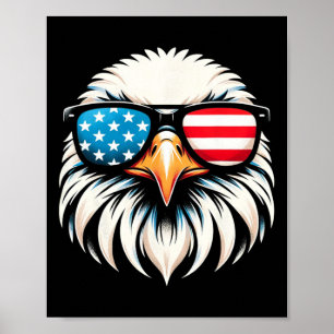 Patriotic Eagle Red White Blue Usa Flag Eagle 4th  Poster