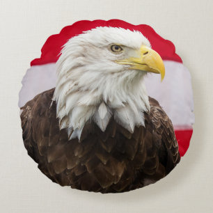 Patriotic Eagle Round Cushion
