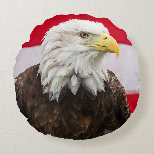 Patriotic Eagle Round Cushion (Front)