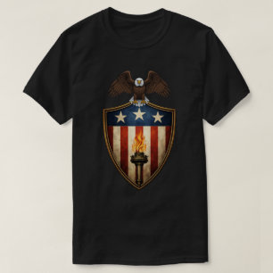 Patriotic Eagle Shield Torch T-Shirt