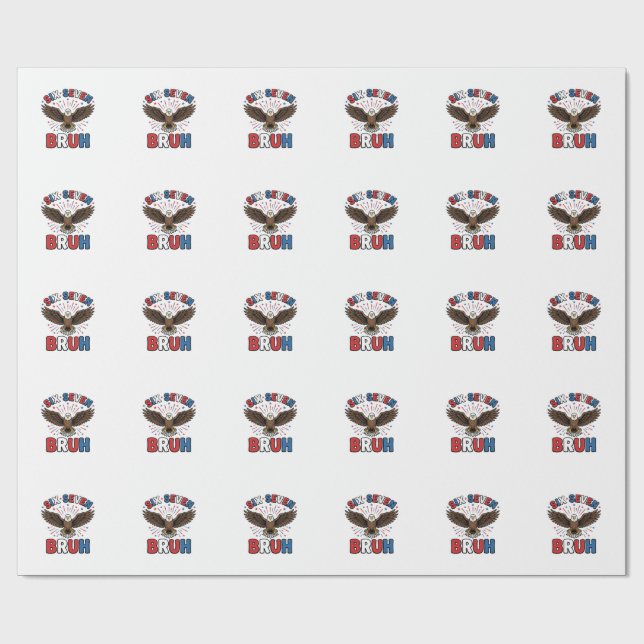 Patriotic Eagle Six Seven Bruh Vector Design_1 Wrapping Paper (Flat)