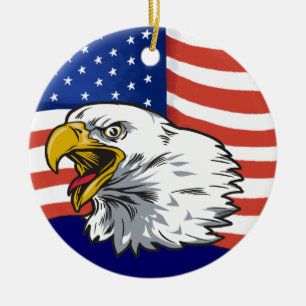 Patriotic Eagle - SRF Ceramic Tree Decoration