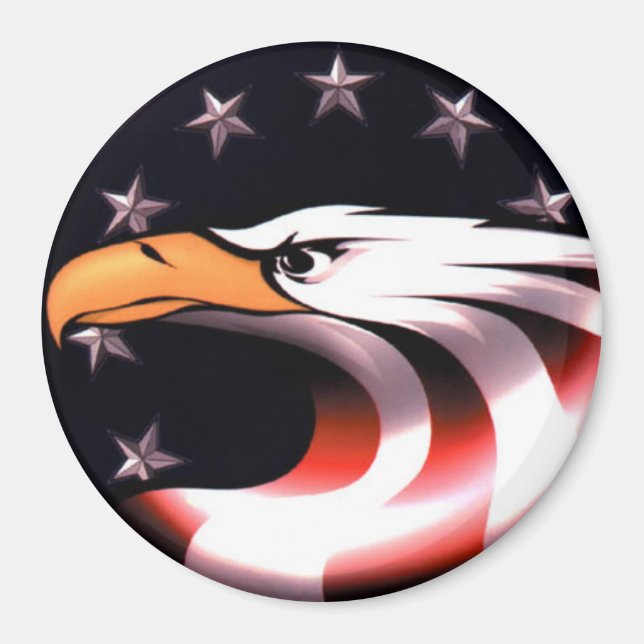 Patriotic Eagle Stars and Stripes Magnet (Front)