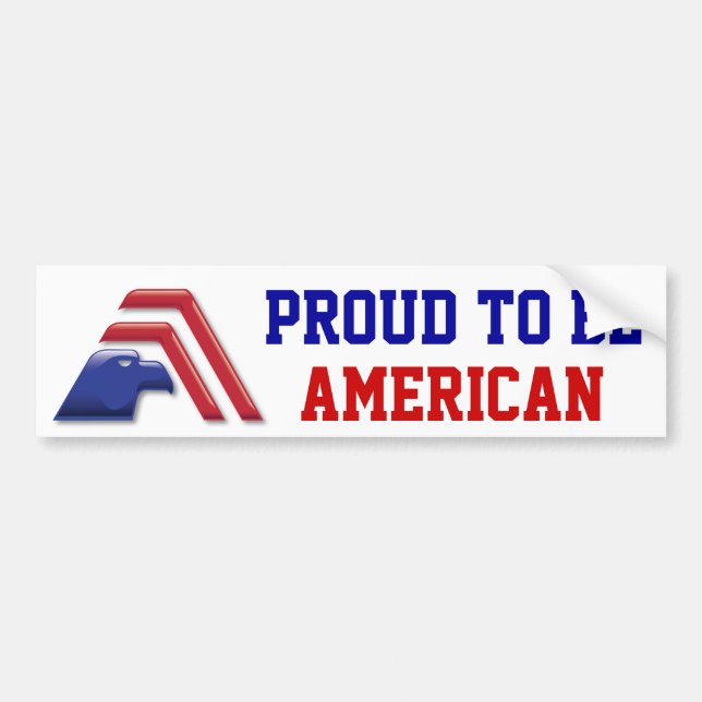 Patriotic Eagle Stripes_Proud To Be American Bumper Sticker (Front)