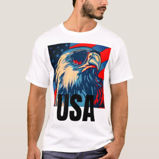 Patriotic Eagle Sunglasses T-Shirt