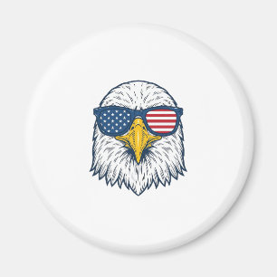 Patriotic Eagle Sunglasses Vintage Vector Design_1 Magnet