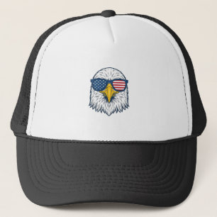 Patriotic Eagle Sunglasses Vintage Vector Design_1 Trucker Hat