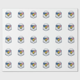 Patriotic Eagle Sunglasses Vintage Vector Design_1 Wrapping Paper