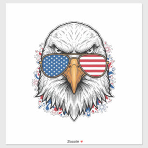 Patriotic Eagle Sunglasses Vintage Vector Shirt_1