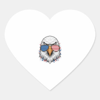 Patriotic Eagle Sunglasses Vintage Vector Shirt_1 Heart Sticker