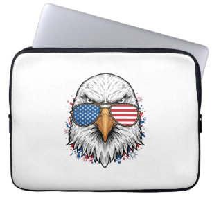 Patriotic Eagle Sunglasses Vintage Vector Shirt_1 Laptop Sleeve