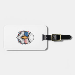 Patriotic Eagle Sunglasses Vintage Vector Shirt_1 Luggage Tag