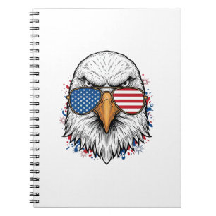 Patriotic Eagle Sunglasses Vintage Vector Shirt_1 Notebook