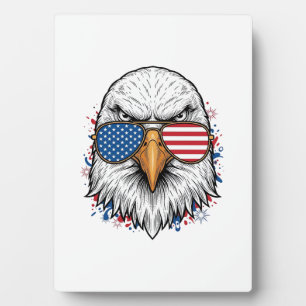Patriotic Eagle Sunglasses Vintage Vector Shirt_1 Plaque