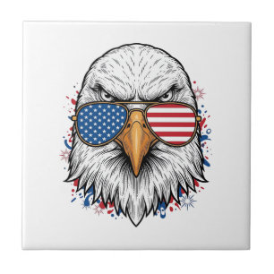 Patriotic Eagle Sunglasses Vintage Vector Shirt_1 Tile