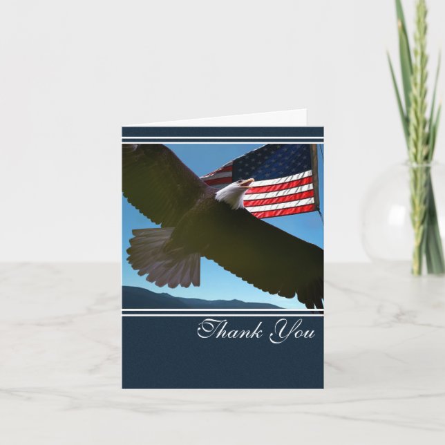 Patriotic Eagle Thank You Card (Front)