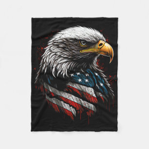 Patriotic Eagle Us American Flag 4th Of July Men W Fleece Blanket