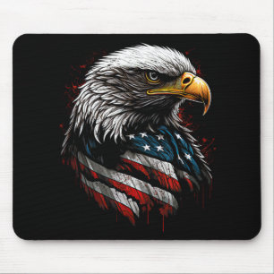 Patriotic Eagle Us American Flag 4th Of July Men W Mouse Mat