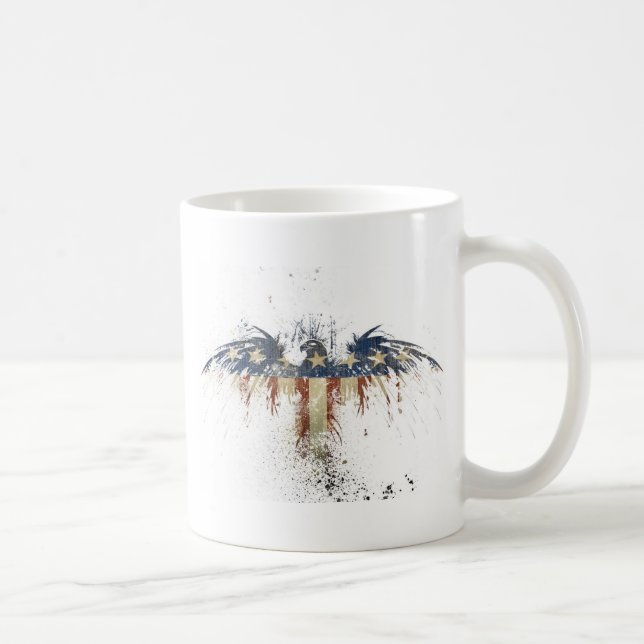 Patriotic eagle, US/USA, SAD flag Coffee Mug (Right)