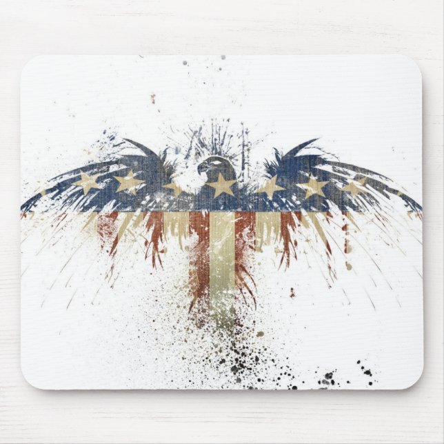 Patriotic eagle, US/USA, SAD flag Mouse Mat (Front)