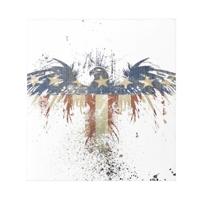 Patriotic eagle, US/USA, SAD flag Notepad (Front)