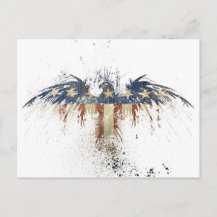 Patriotic eagle, US/USA, SAD flag Postcard