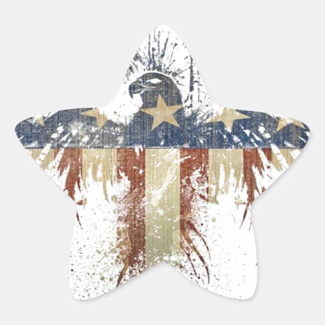 Patriotic eagle, US/USA, SAD flag Star Sticker (Front)