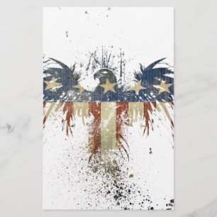 Patriotic eagle, US/USA, SAD flag Stationery