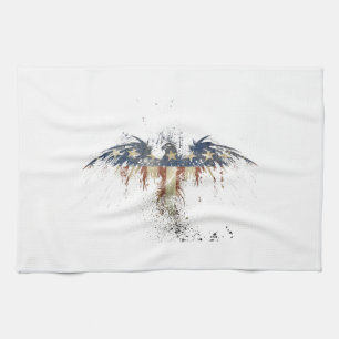 Patriotic eagle, US/USA, SAD flag Tea Towel