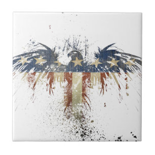 Patriotic eagle, US/USA, SAD flag Tile