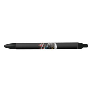 Patriotic Eagle USA American Flag 4th of July Men Black Ink Pen