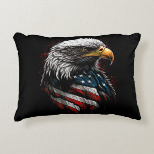 Patriotic Eagle USA American Flag 4th of July Men Decorative Cushion