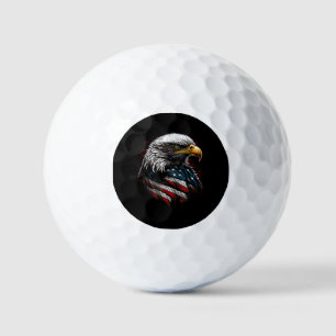 Patriotic Eagle USA American Flag 4th of July Men Golf Balls
