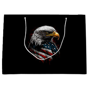 Patriotic Eagle USA American Flag 4th of July Men Large Gift Bag