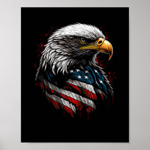 Patriotic Eagle USA American Flag 4th of July Men  Poster