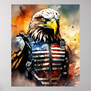 Patriotic Eagle   USA   American Military Poster