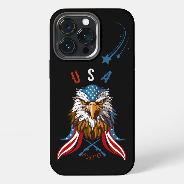 Patriotic Eagle USA FAFO iPhone Case (Back)