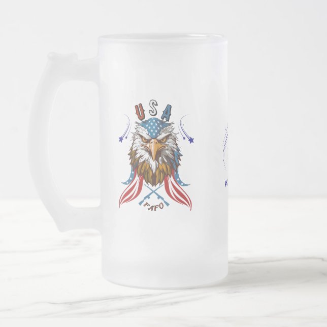 Patriotic Eagle USA FAFO Patriotic Mug (Left)