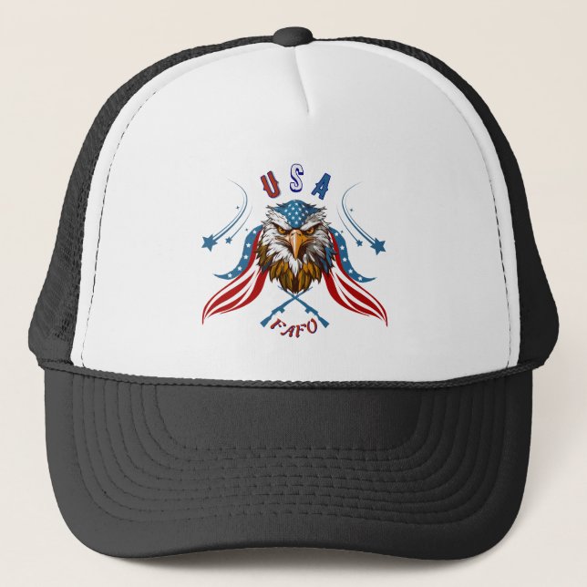 Patriotic Eagle USA FAFOTrucker Hat (Front)