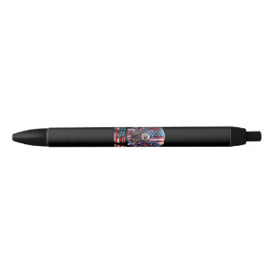Patriotic Eagle USA Flag Black Ink Pen