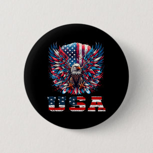 Patriotic Eagle Usa Flag Design Graphic 6 Cm Round Badge
